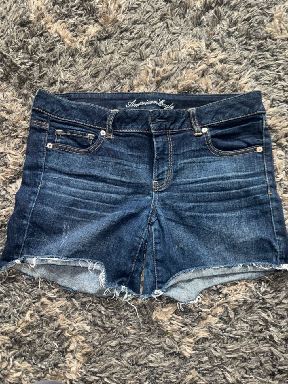 American Eagle Outfitters Dark Blue Denim Cutoff Shorts